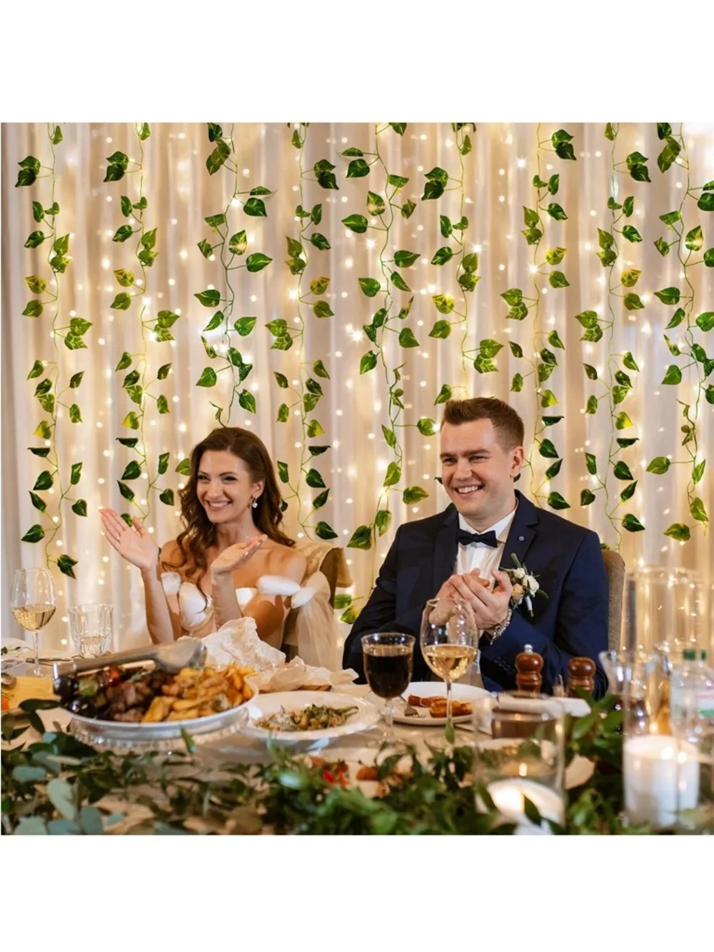 Fairy Light Vine Curtain - Green Leaf String Lights